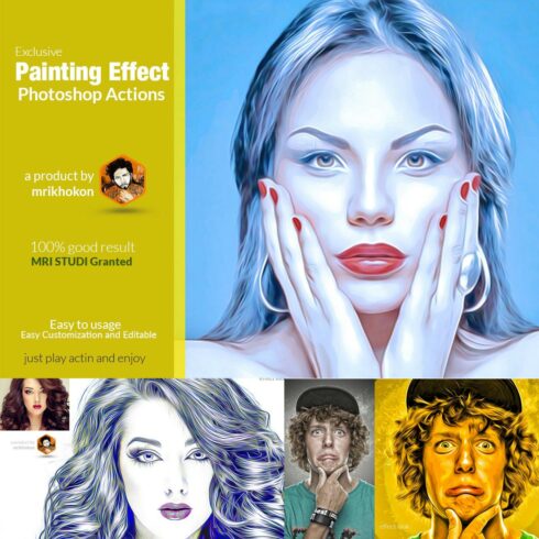 Painting Effect Photoshop Action cover image.