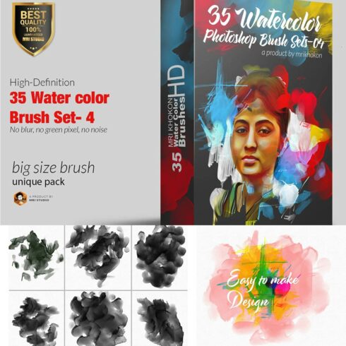 Water color Photoshop Brush Set-4 cover image.