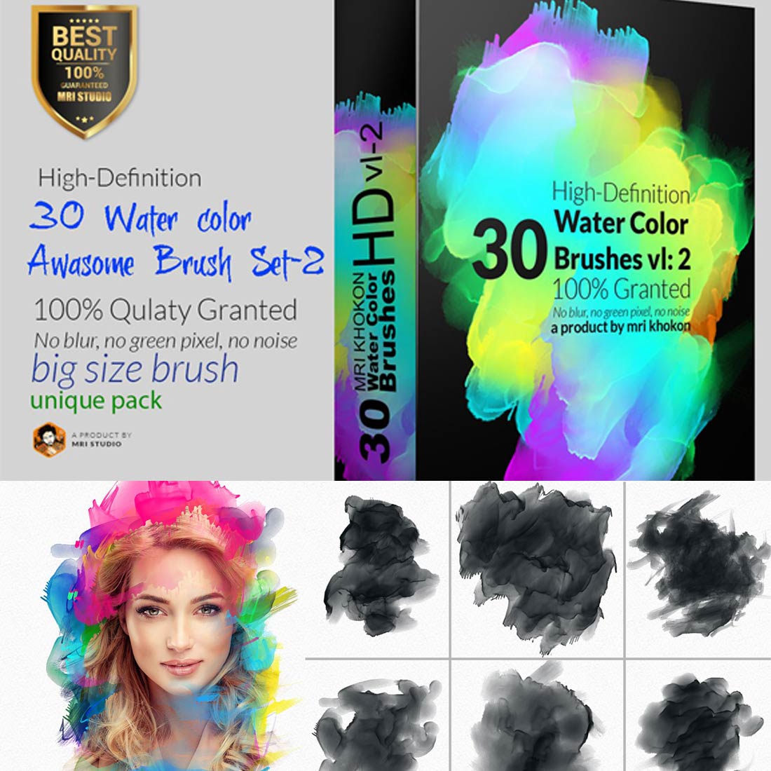 Hi-Res Water color PS Brush Set-2 cover image.