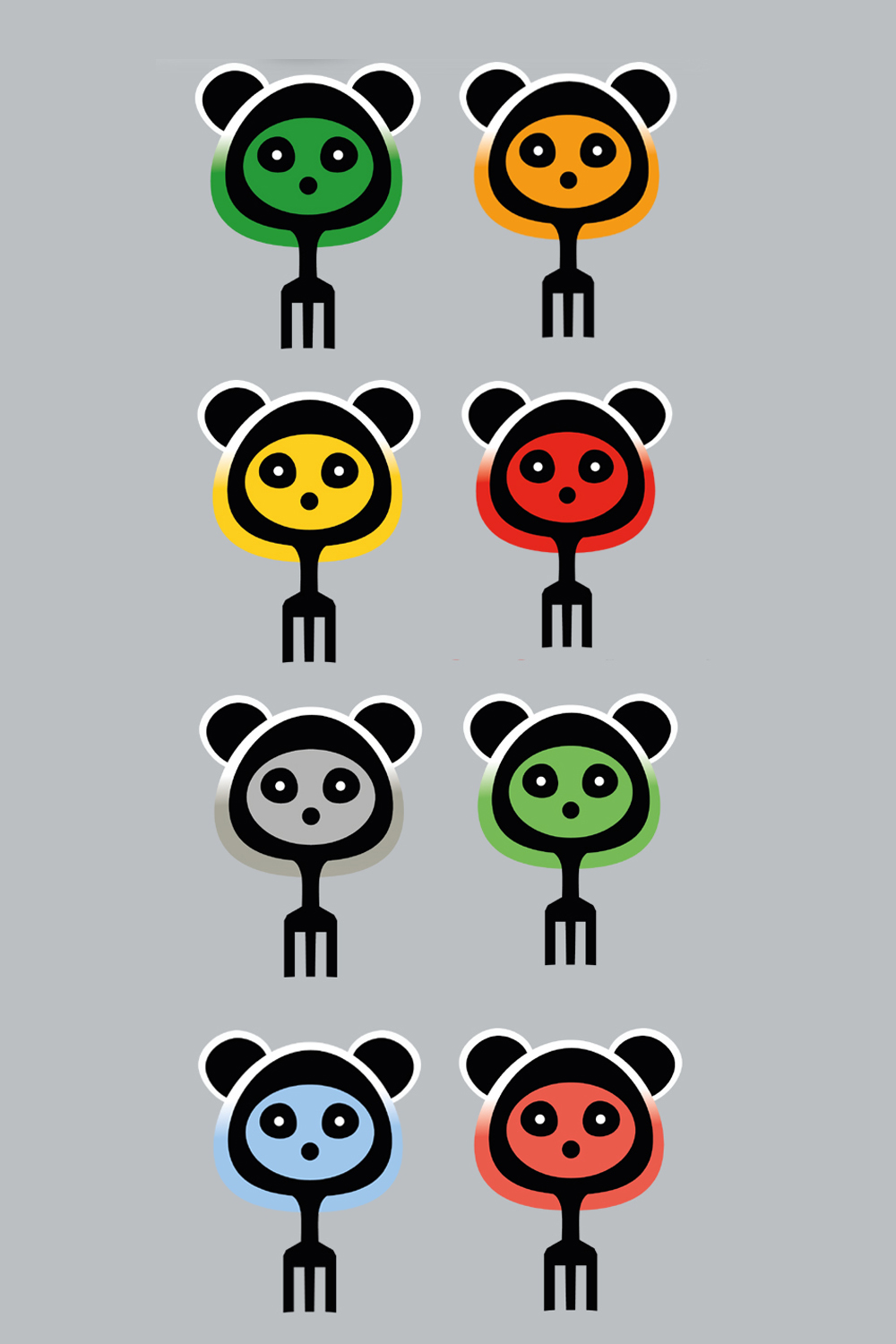 Robot Panda Logo pinterest preview image.