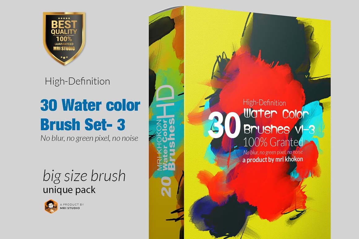 Water color Photoshop Brush Set-5 - MasterBundles