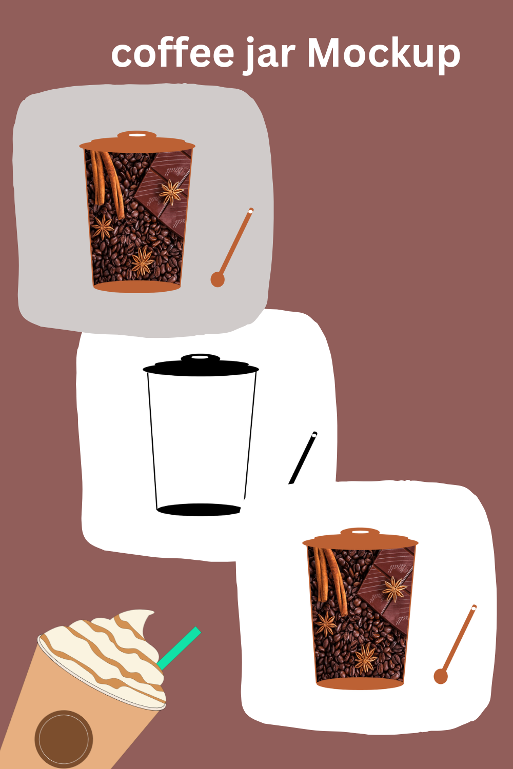 A coffee jar mockup pinterest preview image.