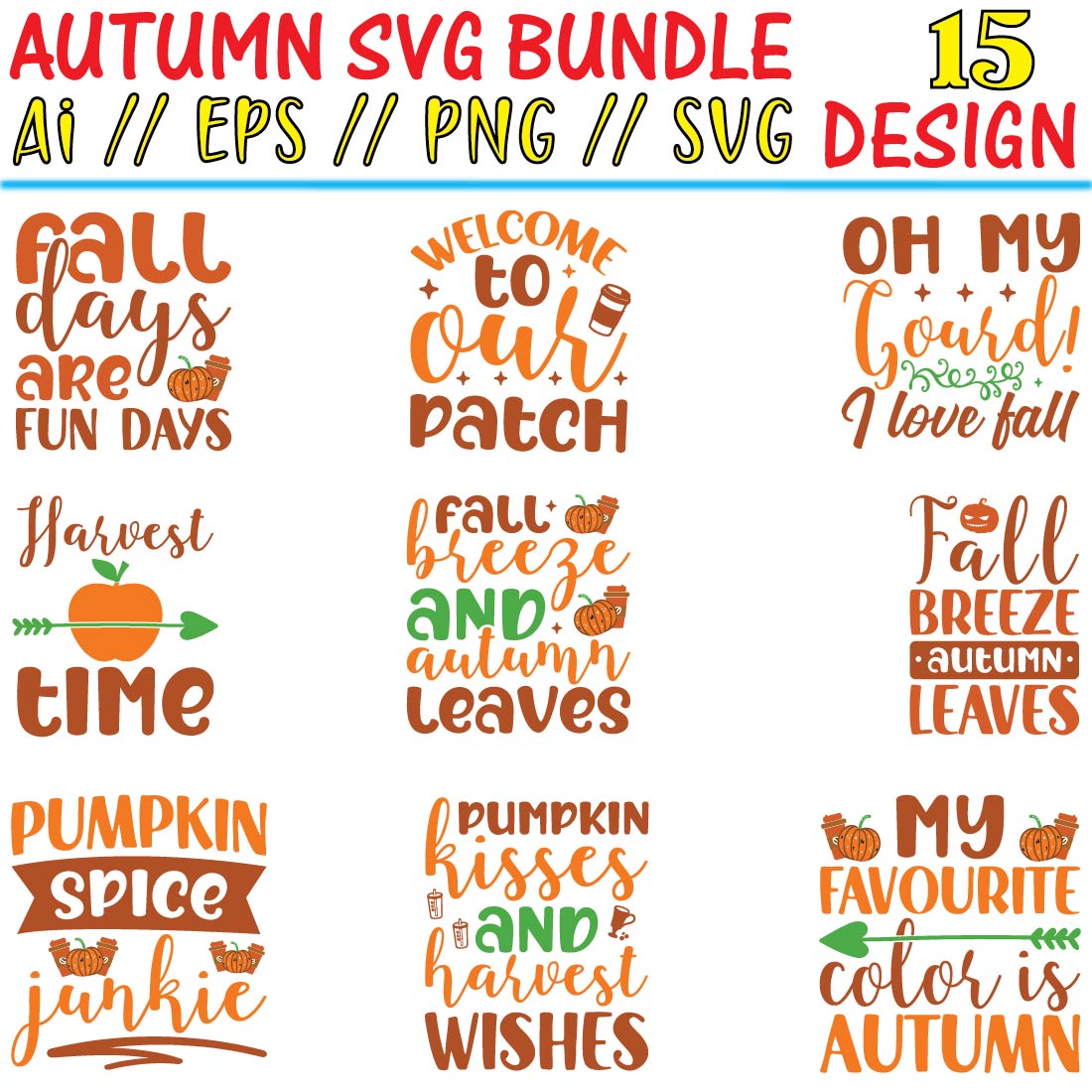 Autumn SVG Bundle cover image.