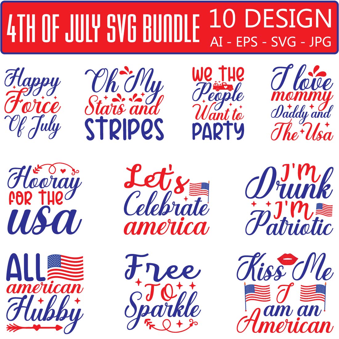 4th Of July SVG Bundle preview image.