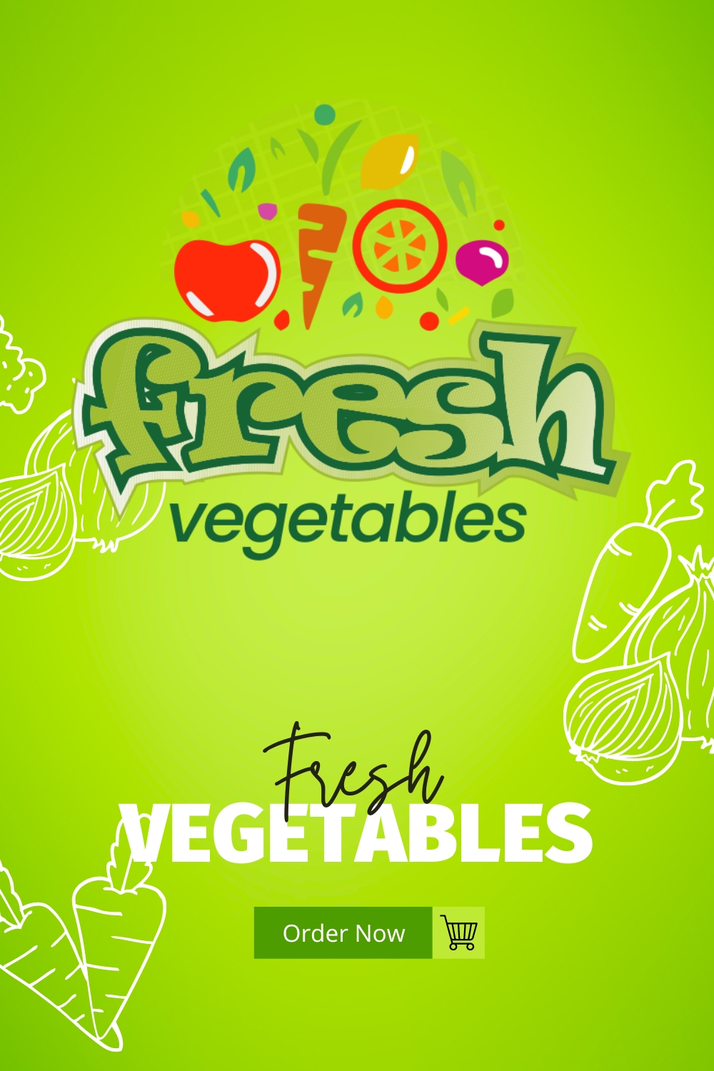 Fresh Vegetables - Logo design - Only $10 pinterest preview image.