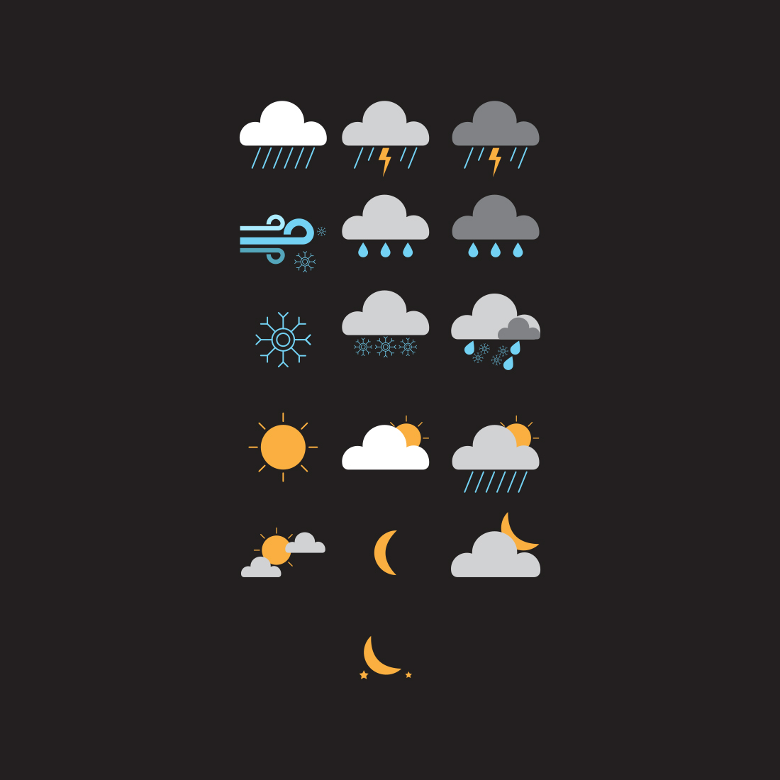 Weather icons collection preview image.