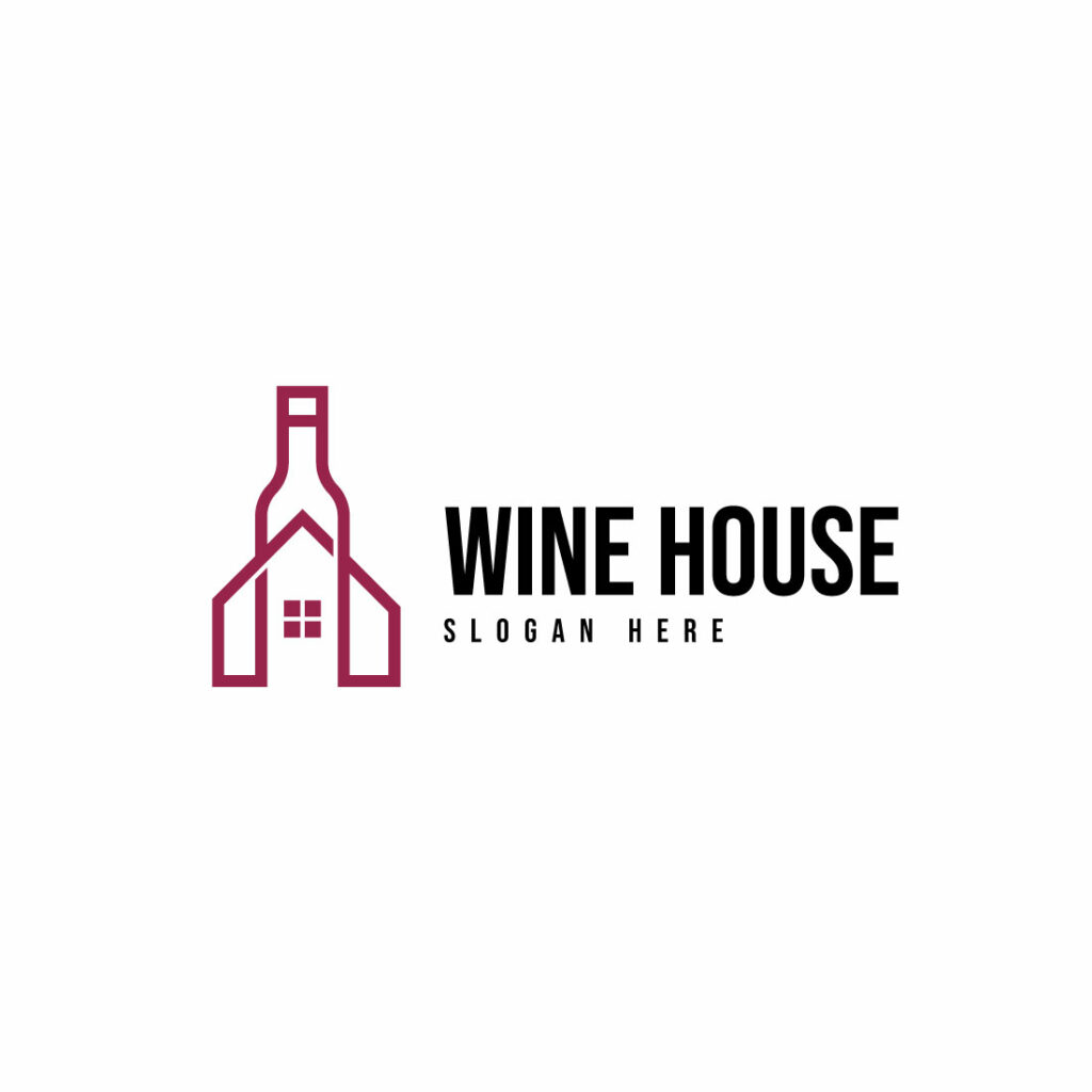 Wine House Logo design vector MasterBundles