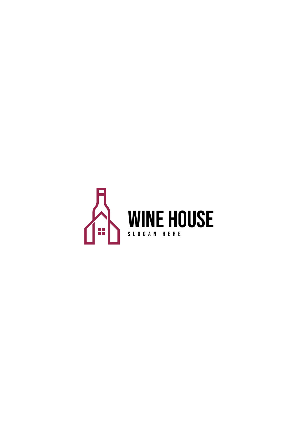 Wine House Logo design vector pinterest preview image.