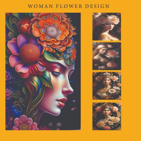 Woman - Flower Design Template cover image.