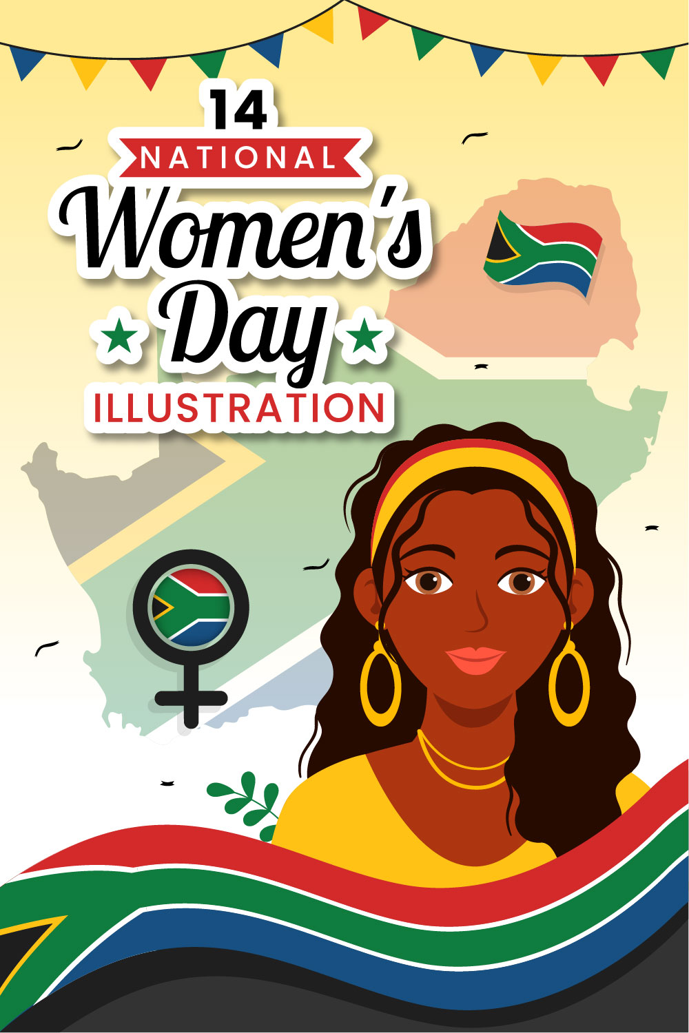 14 Happy Women Africa Day Illustration pinterest preview image.