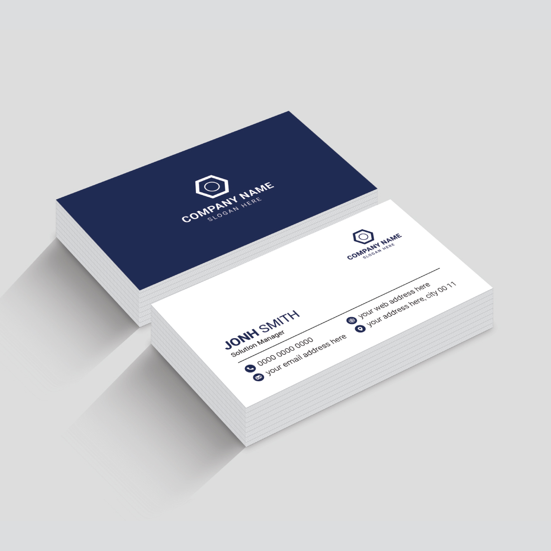 4 Clear and Modern Business Card Design Template preview image.