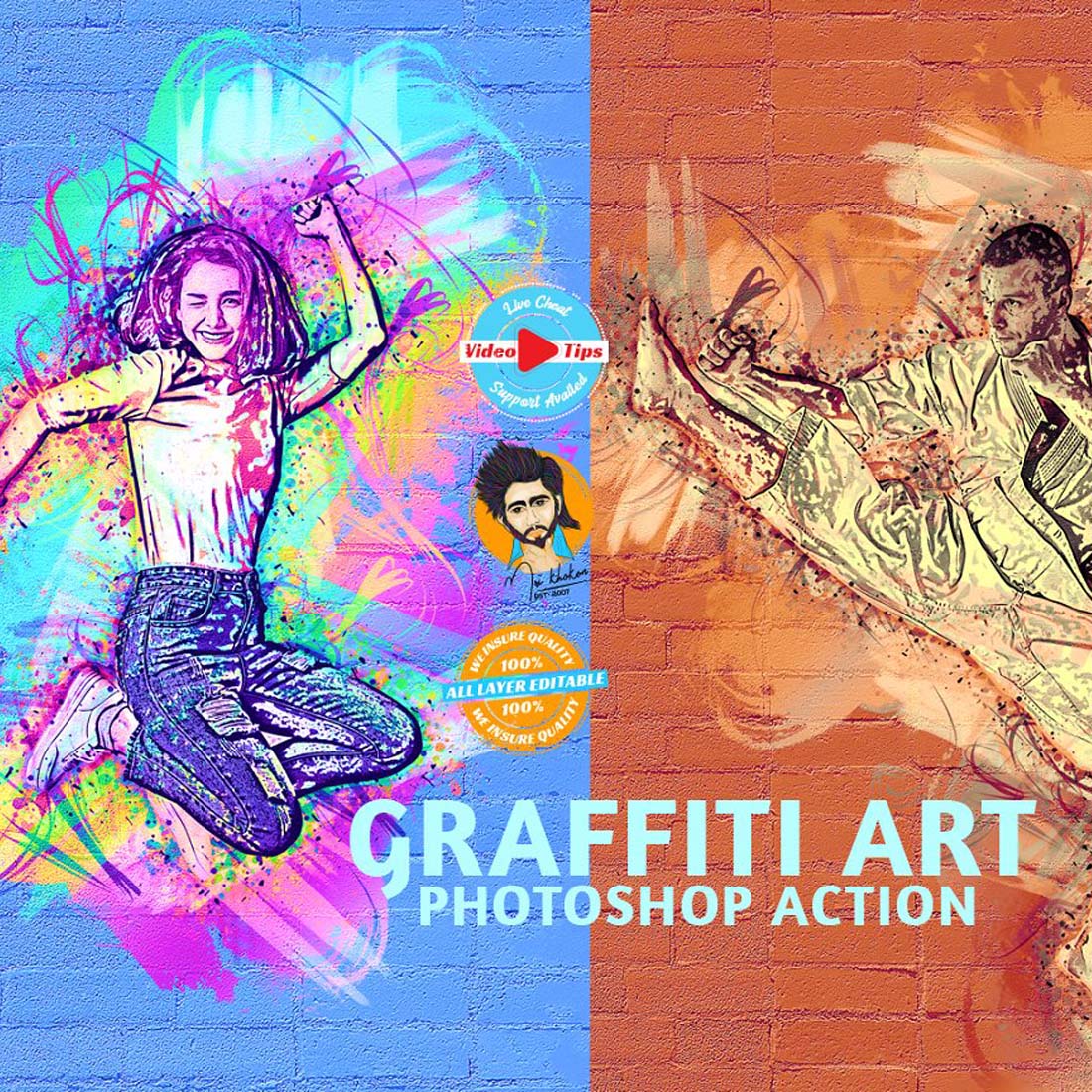 Graffiti Art Photoshop Action cover image.