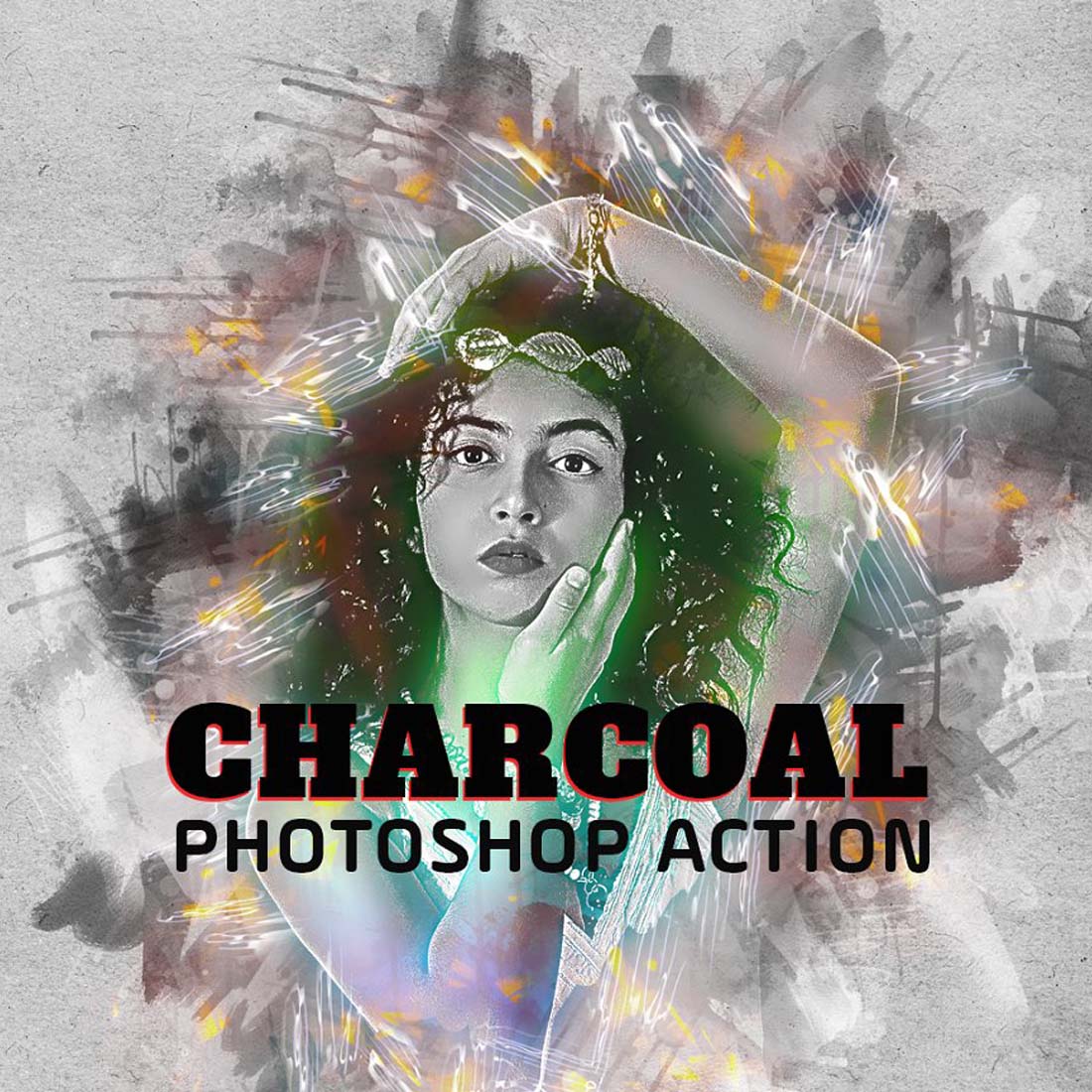 Charcoal Photoshop Action cover image.