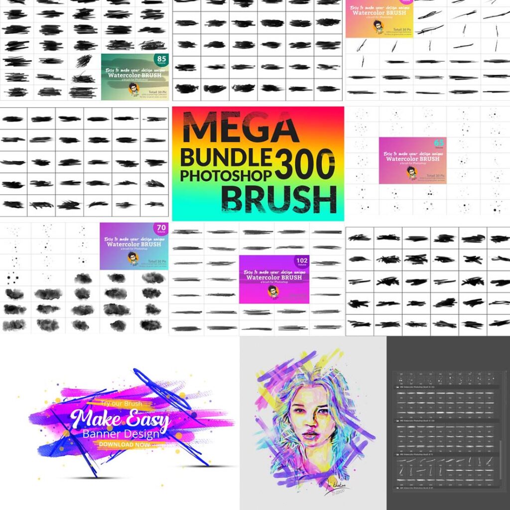 Watercolor Brush Bundle - MasterBundles