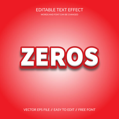 3D Editable Vector Eps Text Effect Template cover image.