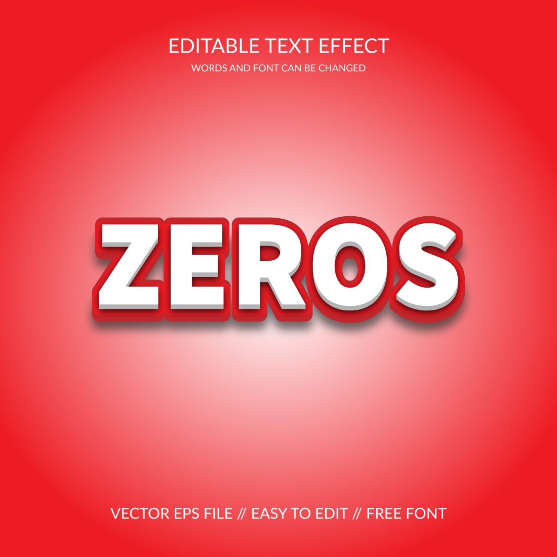 3D Editable Vector Eps Text Effect Template cover image.