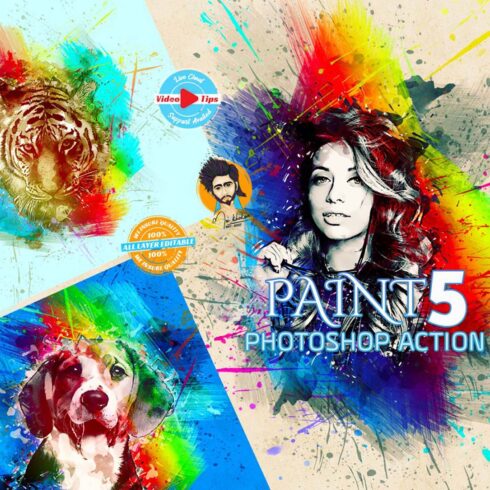 Paint Photoshop Action cover image.