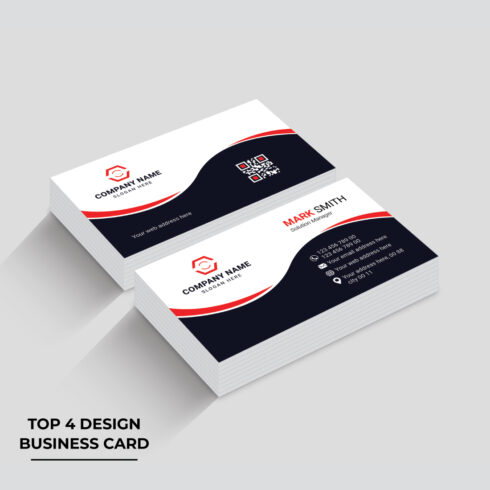 Business Card Design Template with 4 Ideas cover image.