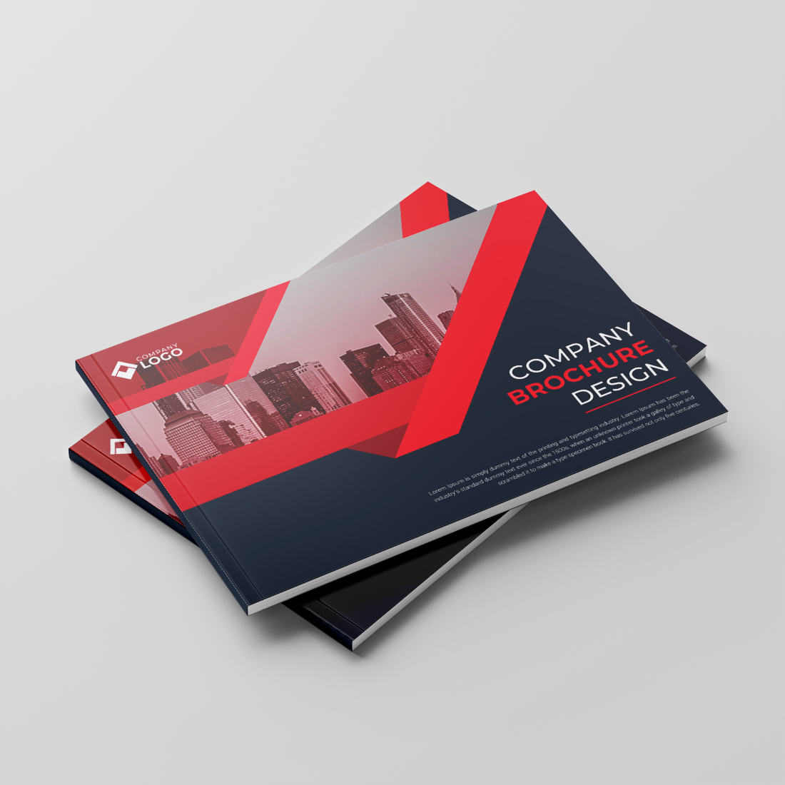 Corporate bifold landscape Brochure Or Company Profile Or Annual Report Template Design cover image.