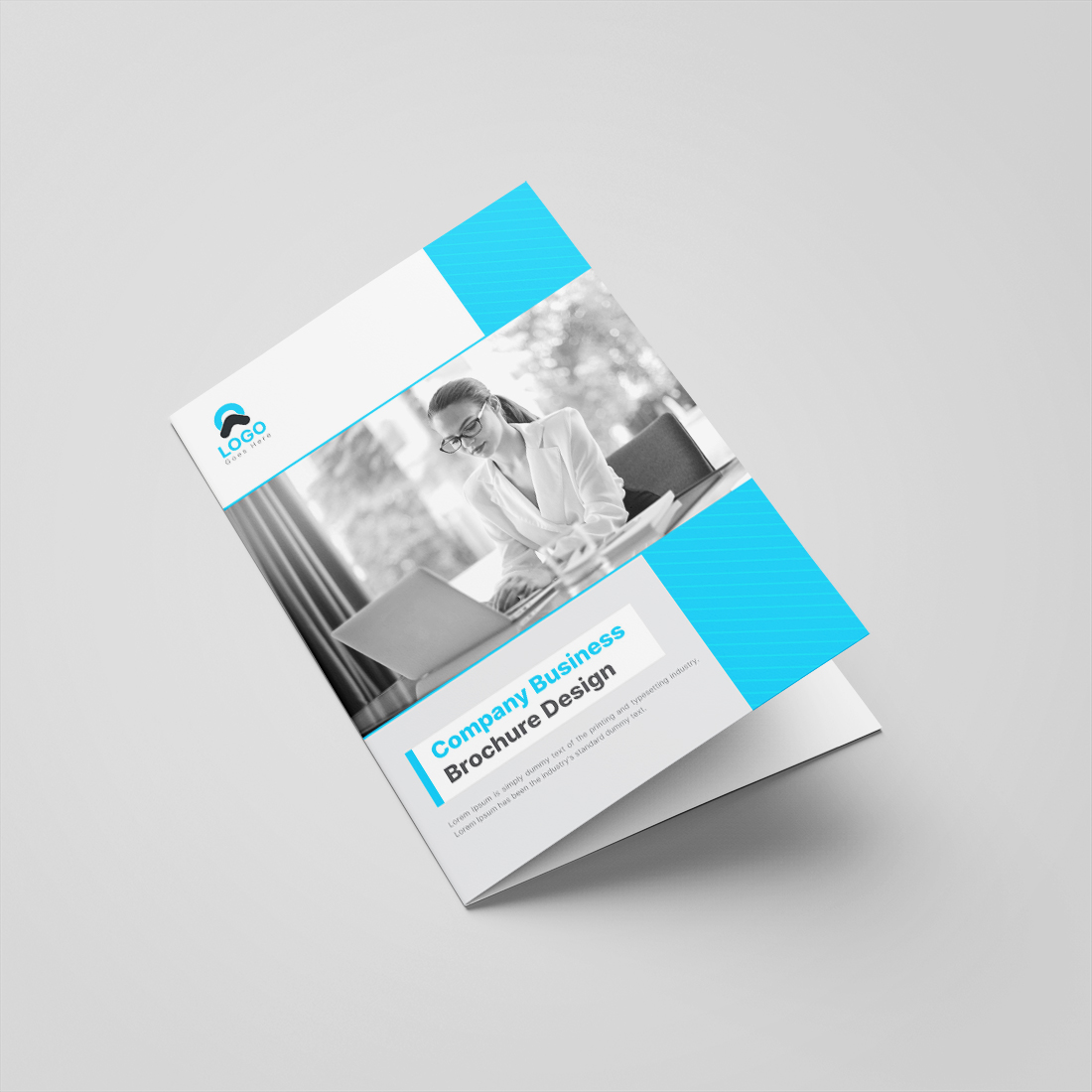 Minimal Bifold Brochure Or Company Profile Or Annual Report Template Design cover image.
