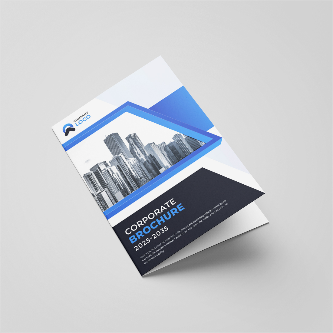 Modern bifold corporate brochure design or company profile or annual report preview image cover image.