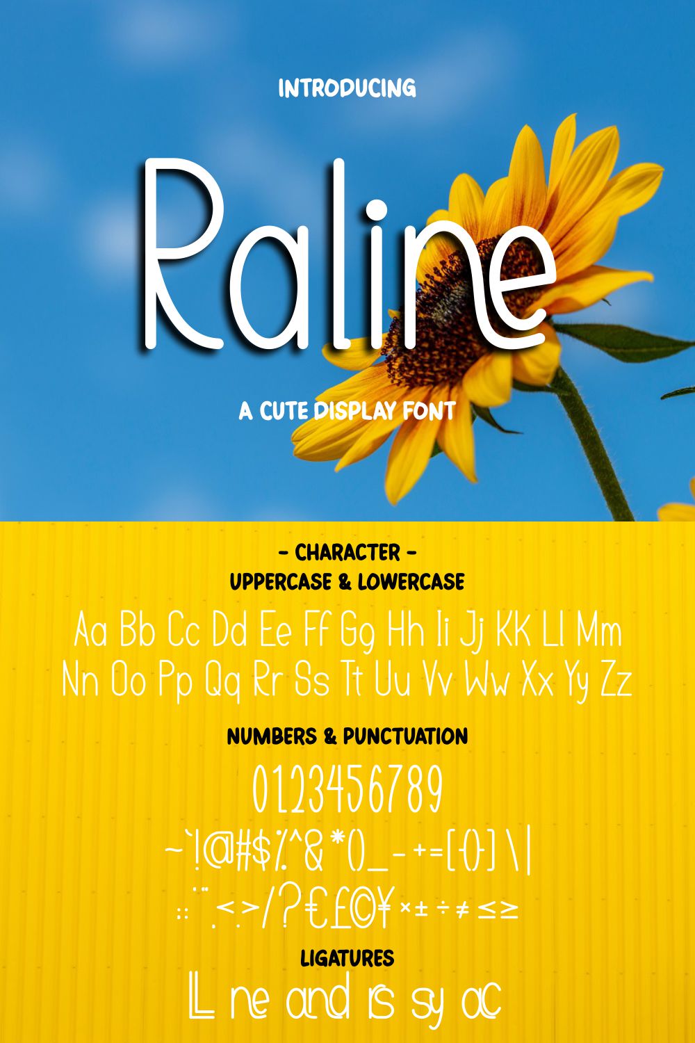 Raline - Cute Display Font pinterest preview image.