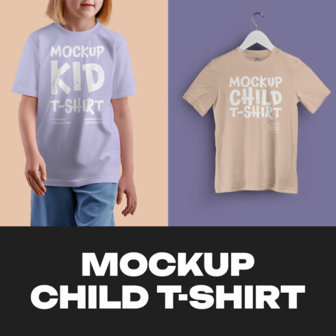 14 Mockups of a Children's T-shirt in Different Styles cover image.