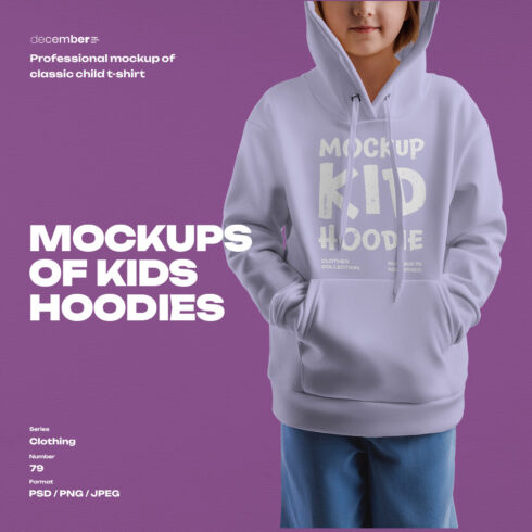 8 Mockups of a Kids Hoodie on a Girl cover image.