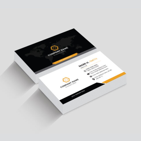 4 Clear and Modern Business Card Design Template cover image.