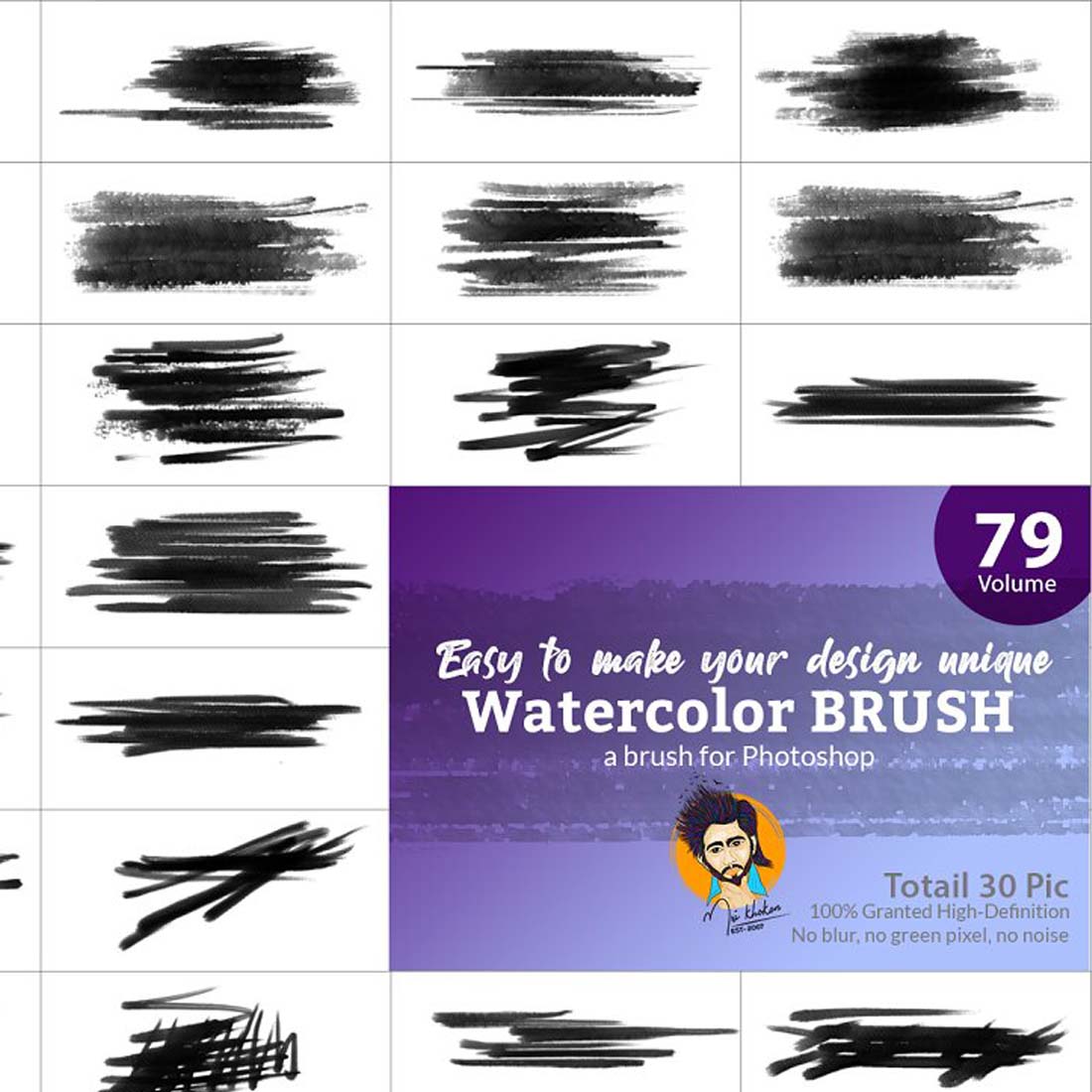 Watercolor Brush Bundle 04 preview image.