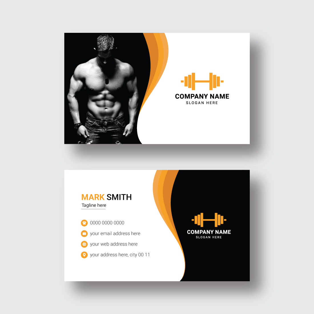 Business Card Design Template preview image.