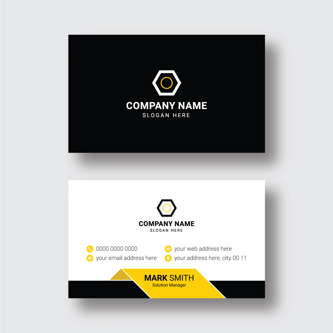 Business Card Design Template preview image.