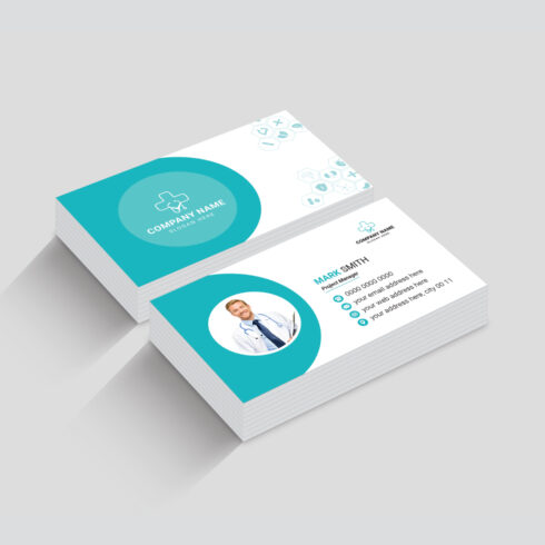 Medical Doctor Business Card Design Template cover image.