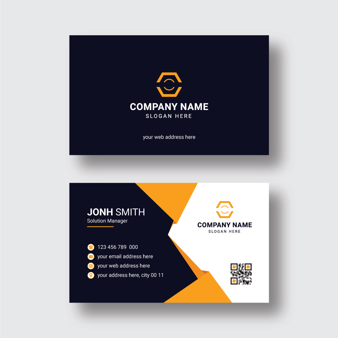 Modern Business Card Design Template preview image.