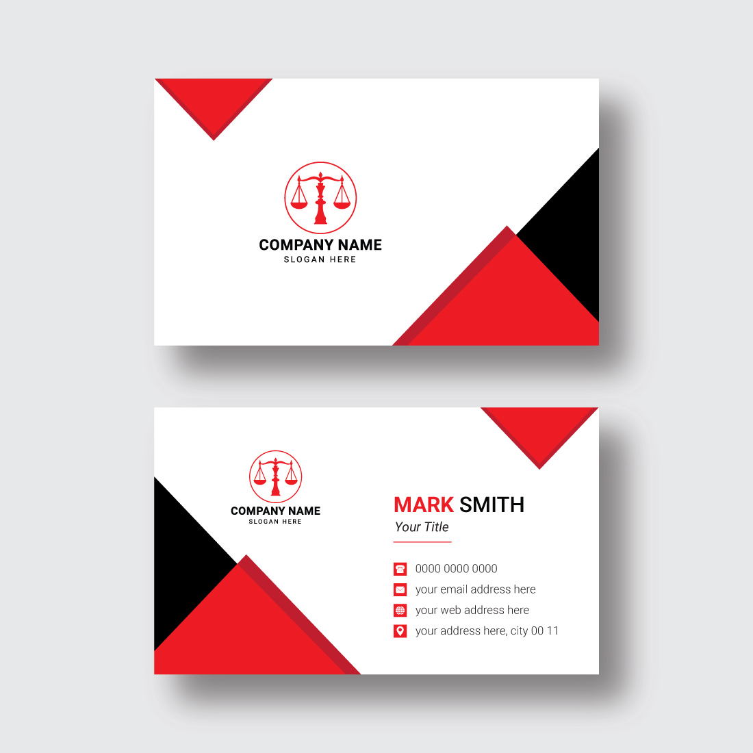 Corporate Business Card Design Template preview image.