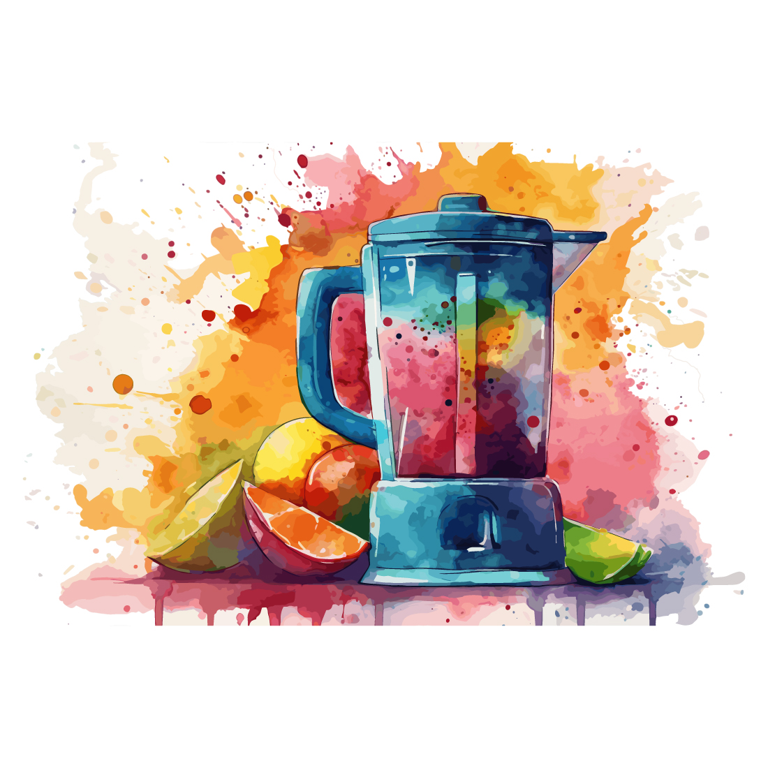 Electrical Juicer Blander machine with splash watercolor preview image.