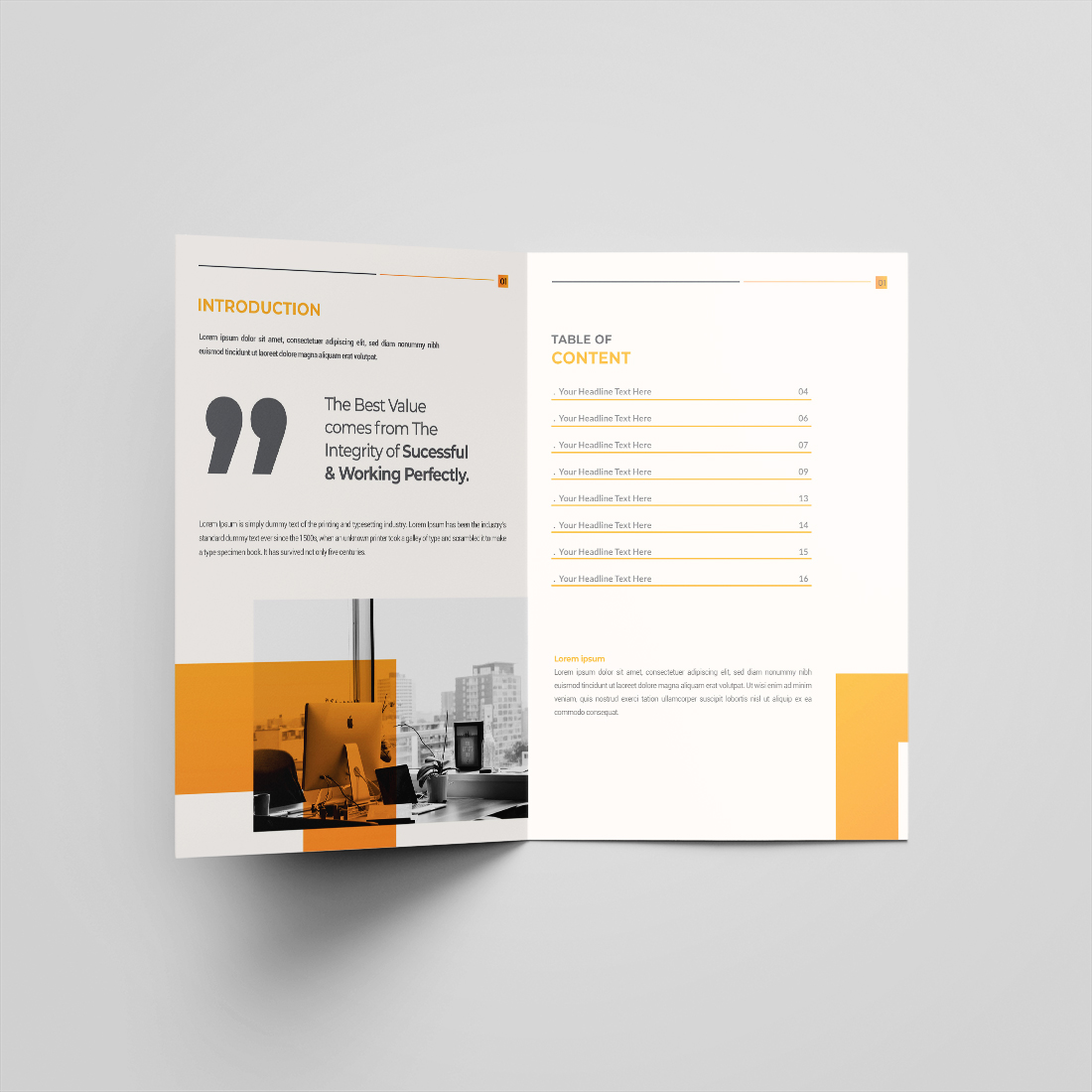 Professional Corporate Bifold Brochure Or Company Profile Or Annual Report Template Design preview image.