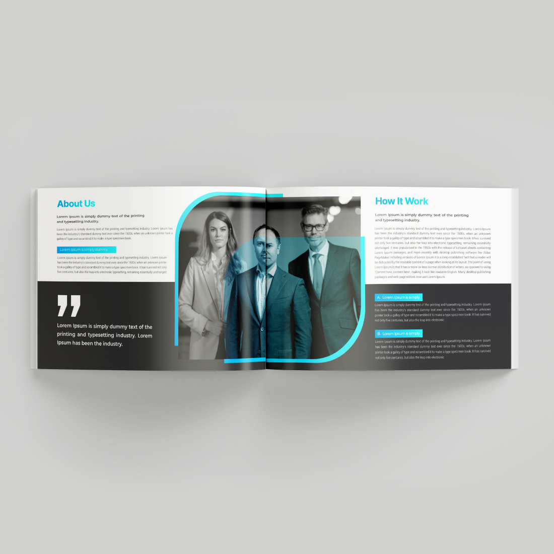 Corporate bifold landscape Brochure Or Company Profile Or Annual Report Template Design preview image.