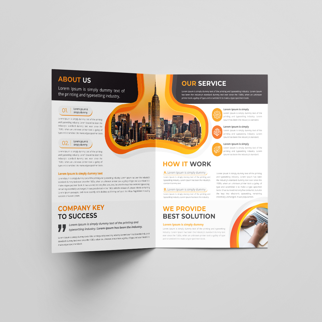 Creative bifold corporate brochure design or company profile or annual report preview image preview image.