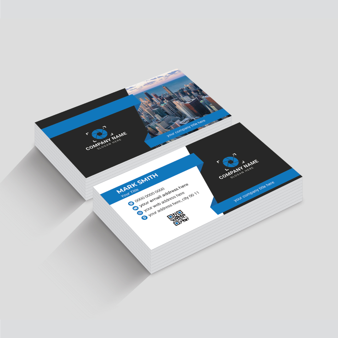 Corporate Business Card Design Template preview image.