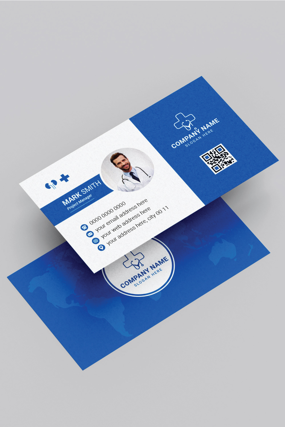 Creative Business Card Design Template pinterest preview image.