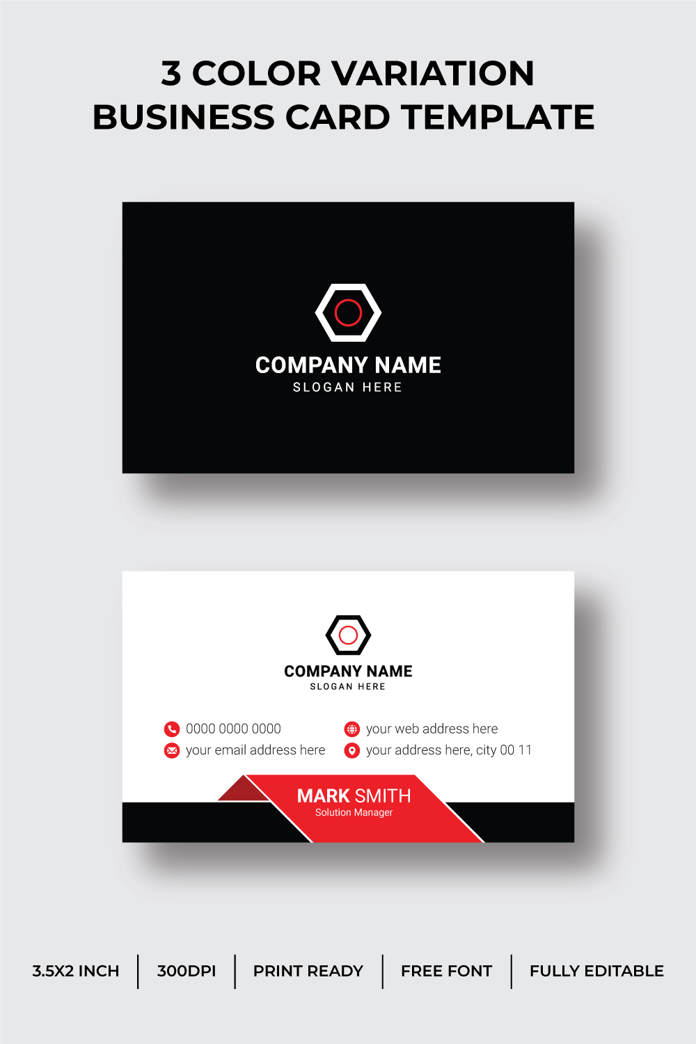 Business Card Design Template pinterest preview image.