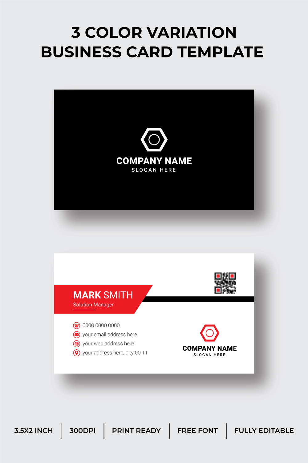 Business Card Design Template pinterest preview image.