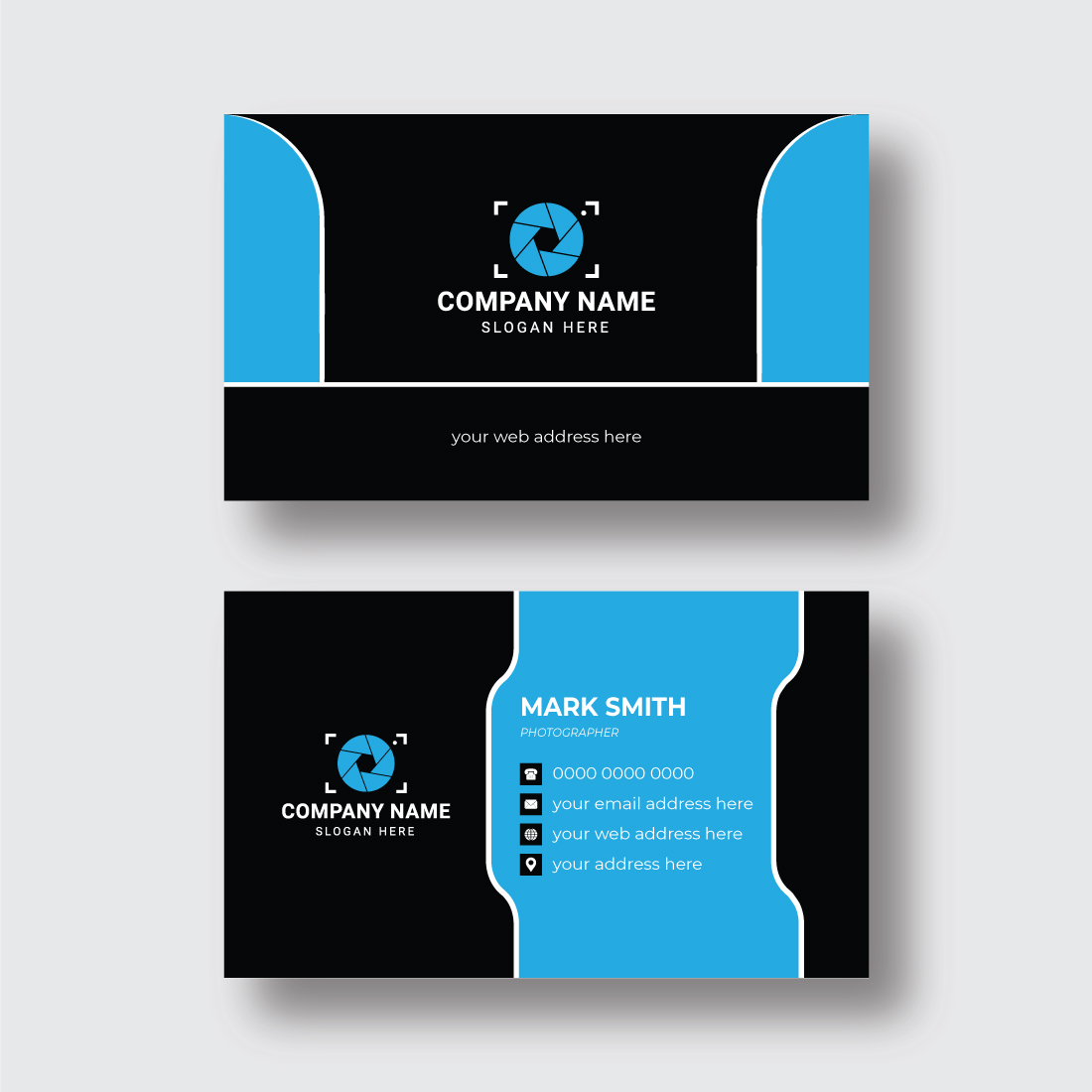 Creative Business Card Design Template preview image.