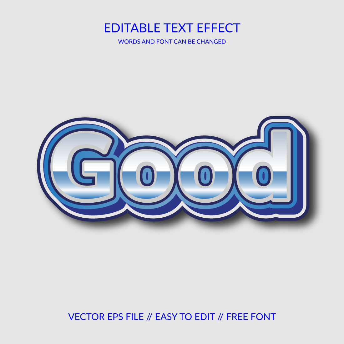 Good Fully Editable Vector Eps 3D Text Effect Template preview image.