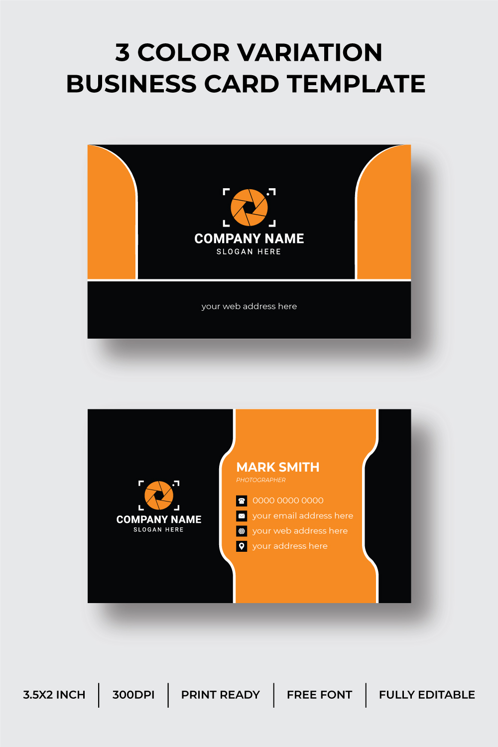 Creative Business Card Design Template pinterest preview image.