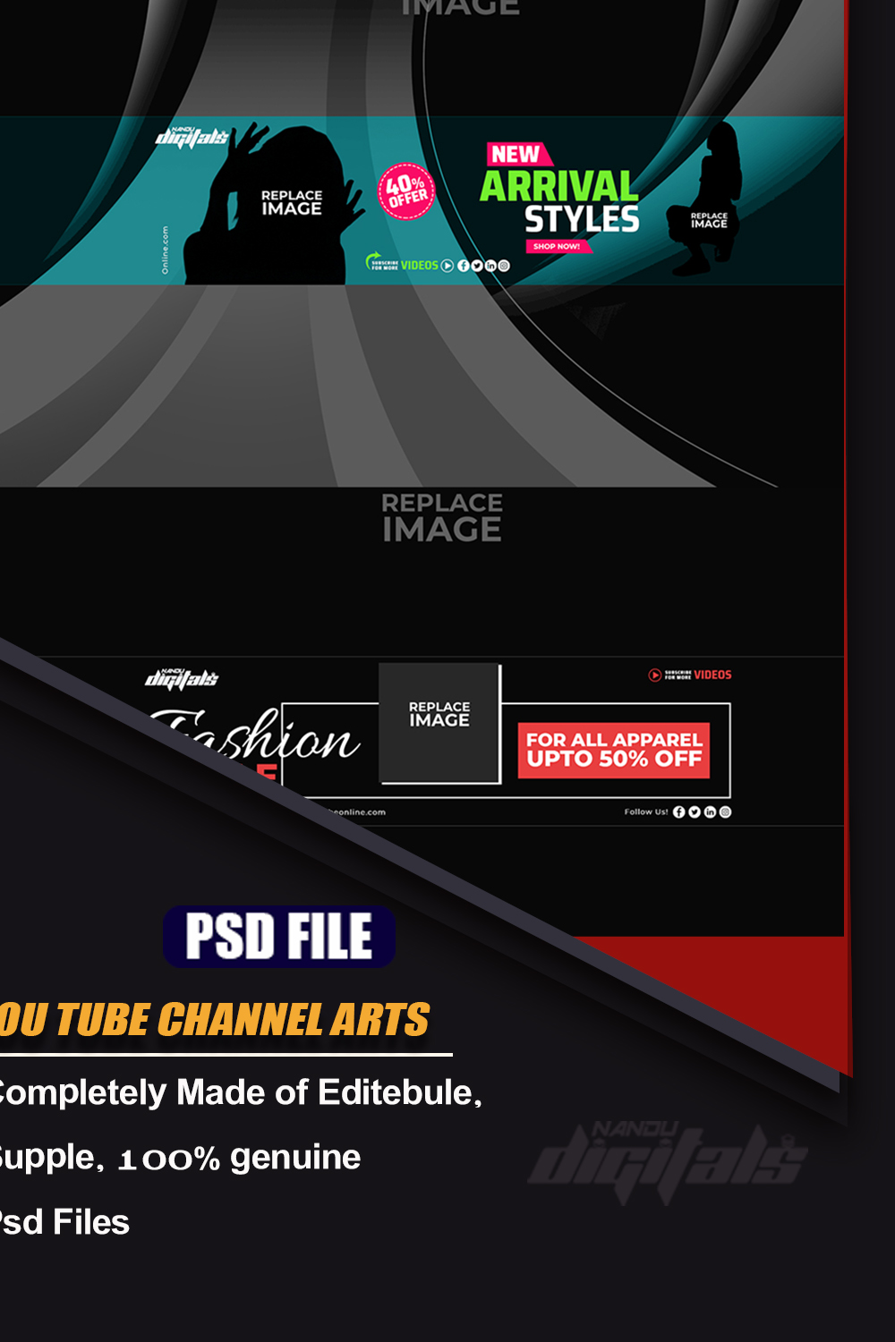 30 YouTube Cover Art Templates pinterest preview image.