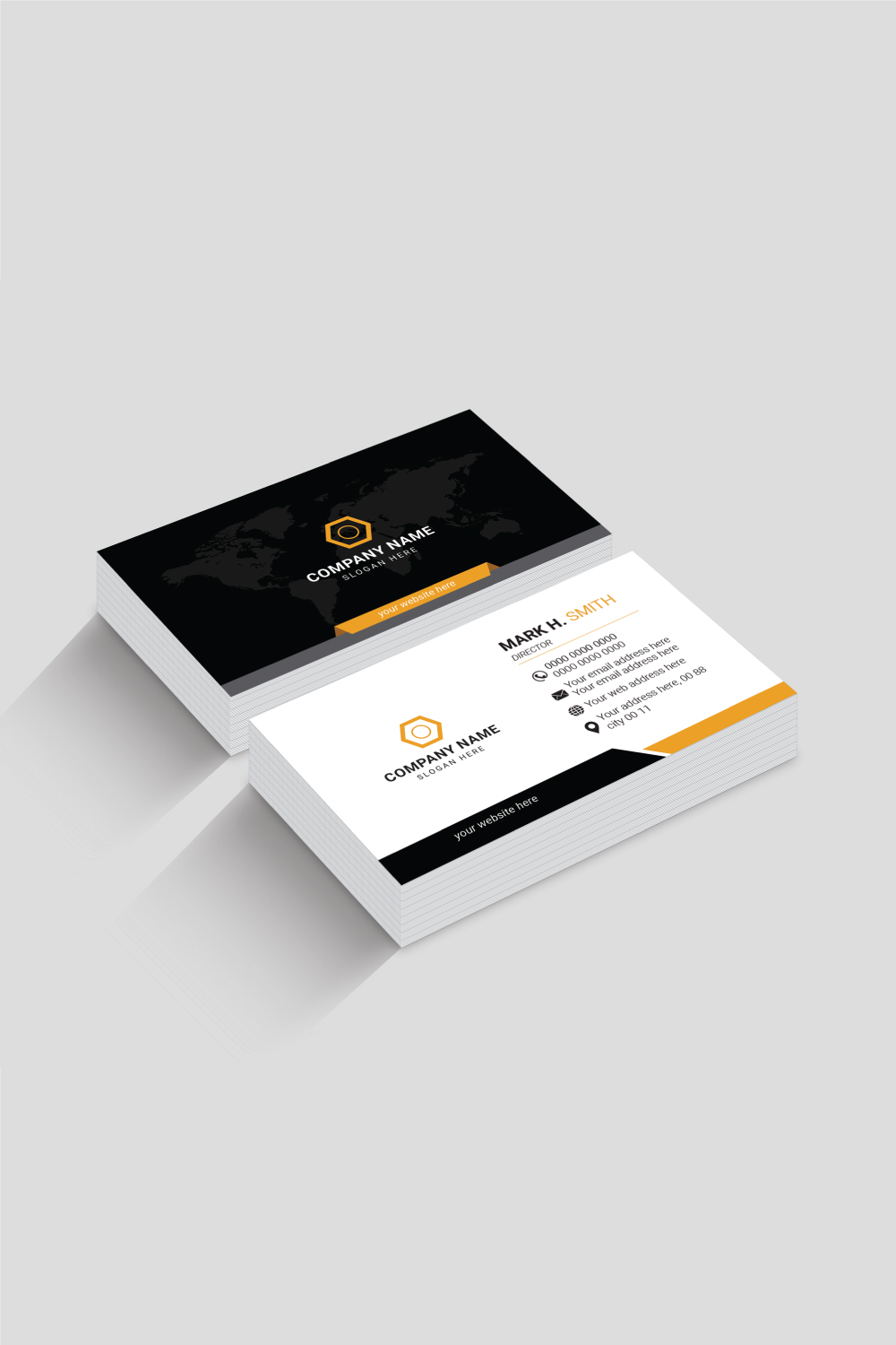 4 Clear and Modern Business Card Design Template pinterest preview image.