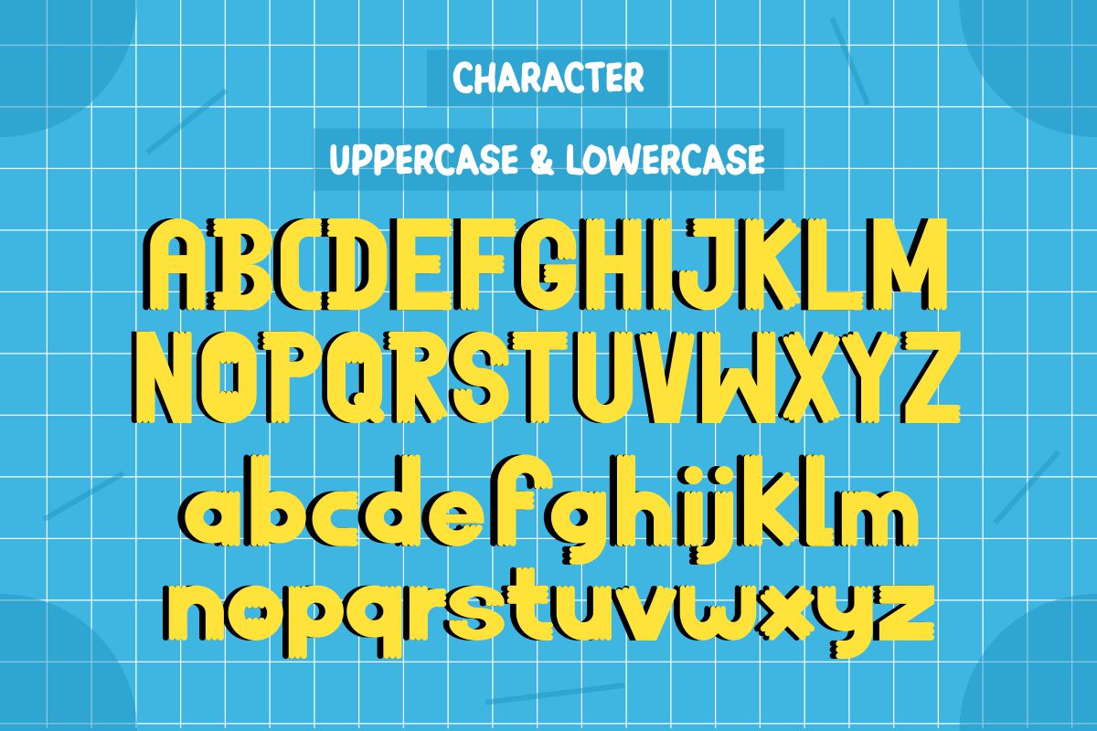 06 character uppercase lowercase hello duckies font 974
