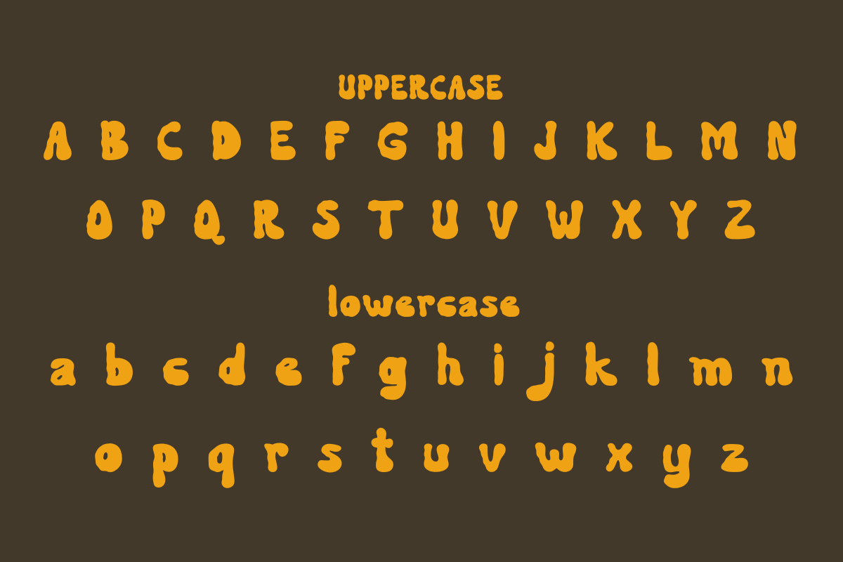 06 uppercase lowercase character scarry vibes font 155